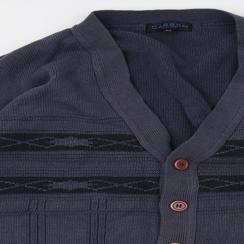 Carson  Womens Blue Argyle/Diamond  Cardigan Jumper Size M