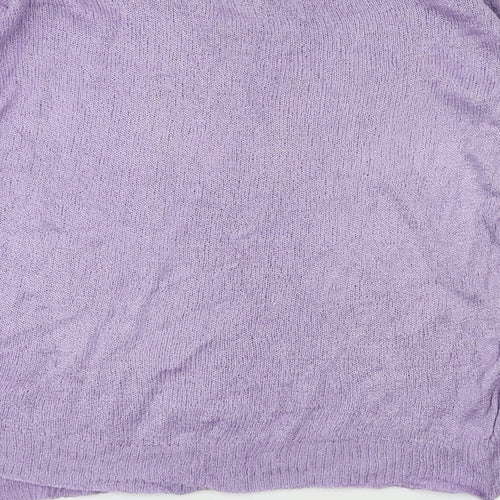 preworn  Womens Purple Floral  Cardigan Jumper Size 14