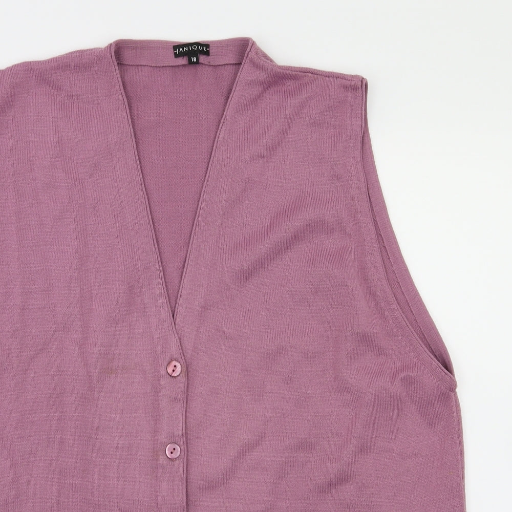 Janique Womens Purple   Cardigan Jumper Size 18