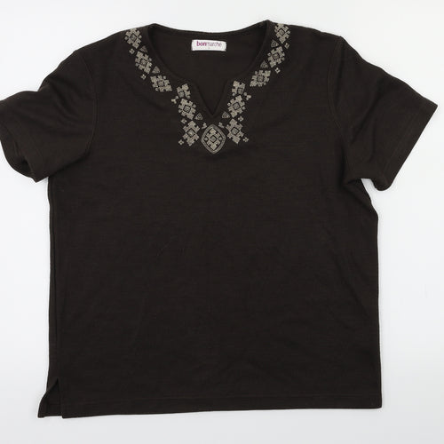 Bonmarché Womens Brown   Basic T-Shirt Size S