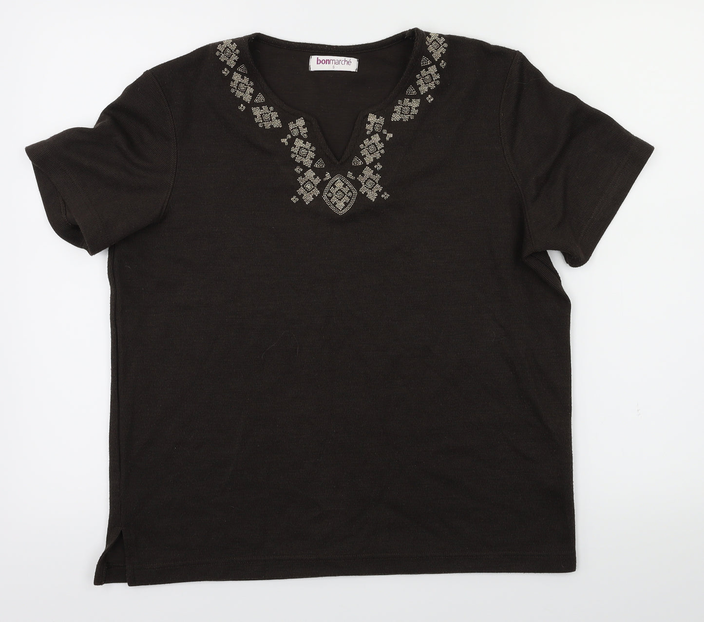 Bonmarché Womens Brown   Basic T-Shirt Size S
