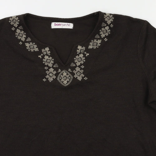Bonmarché Womens Brown   Basic T-Shirt Size S