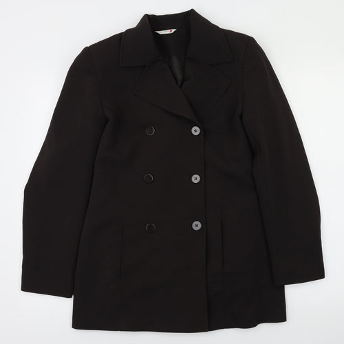 George Womens Brown Houndstooth  Jacket Coat Size 10