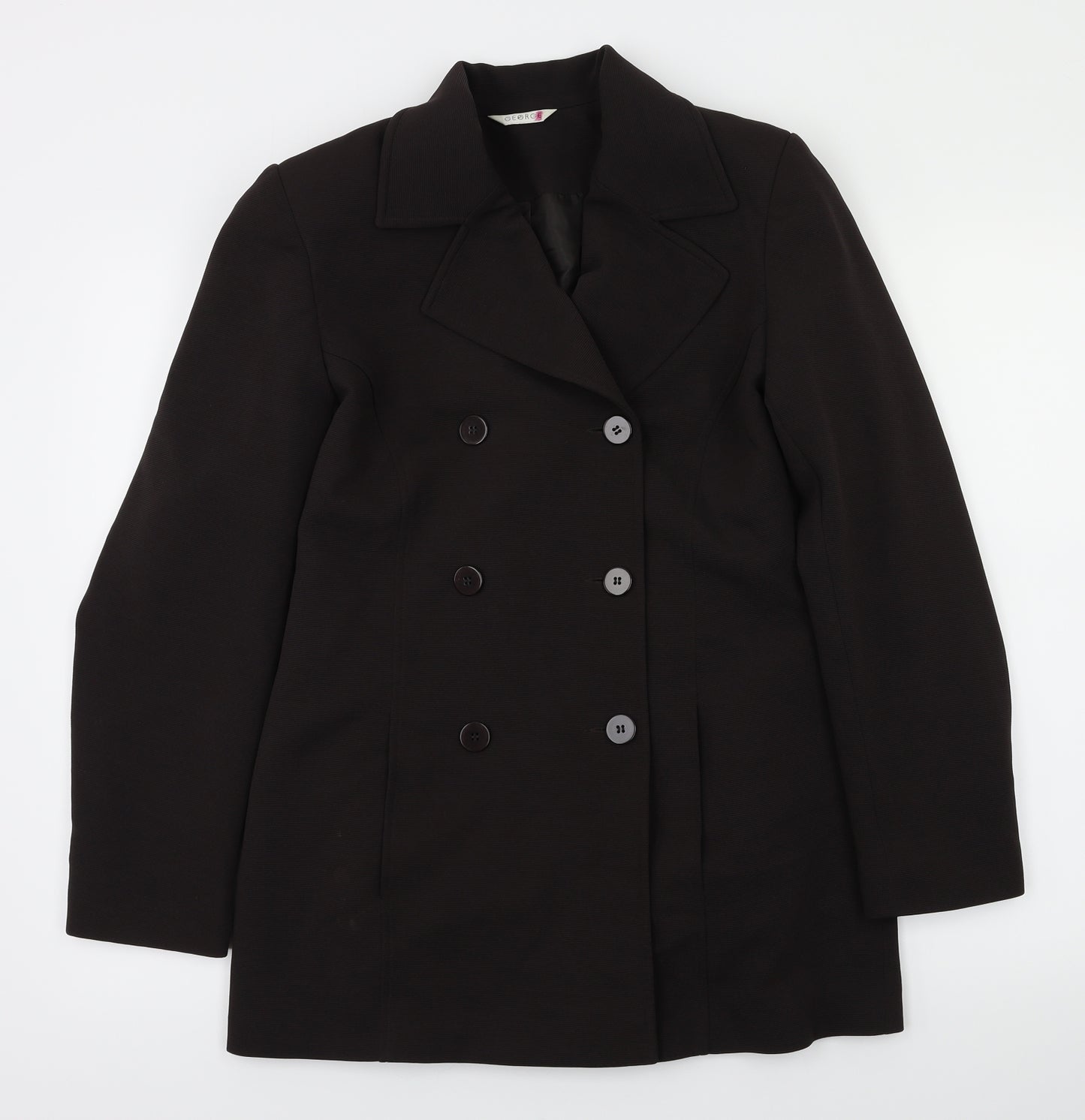 George Womens Brown Houndstooth  Jacket Coat Size 10