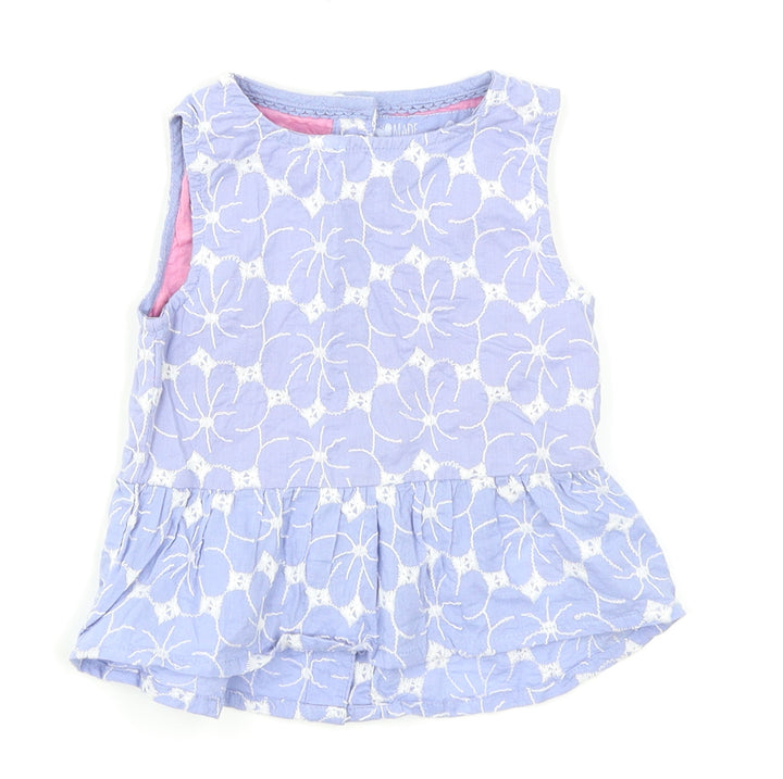 Young Dimension Girls Blue Basic T-Shirt Size 9-12 Months - Peplum
