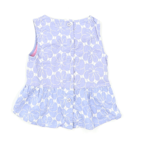 Young Dimension Girls Blue   Basic T-Shirt Size 9-12 Months  - Peplum