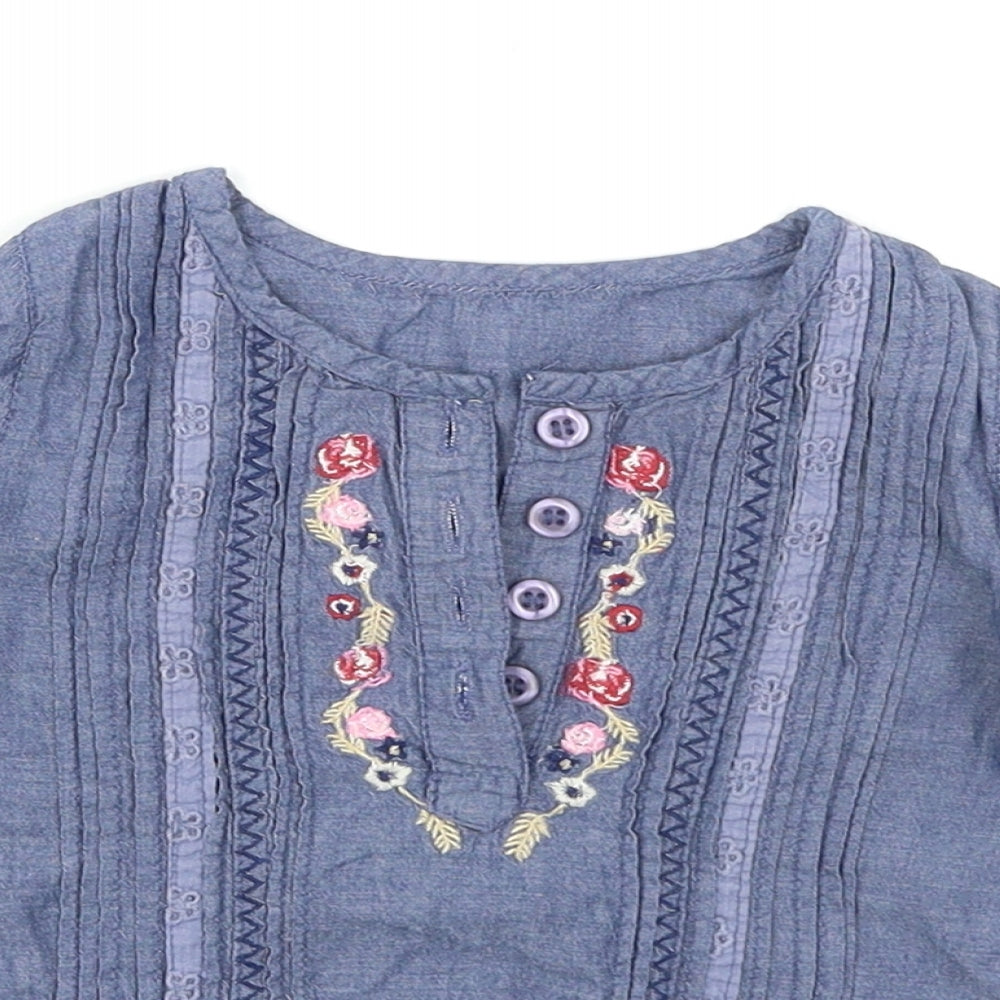 Matalan Girls Blue  Denim Basic T-Shirt Size 6-9 Months