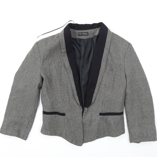 Miss Selfridge Womens Black Check  Jacket Blazer Size 8