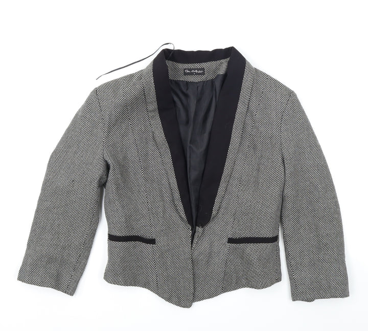 Miss Selfridge Womens Black Check Jacket Blazer Size 8