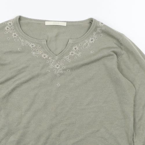 Marks & Spencer Womens Green  Knit Pullover Jumper Size 10