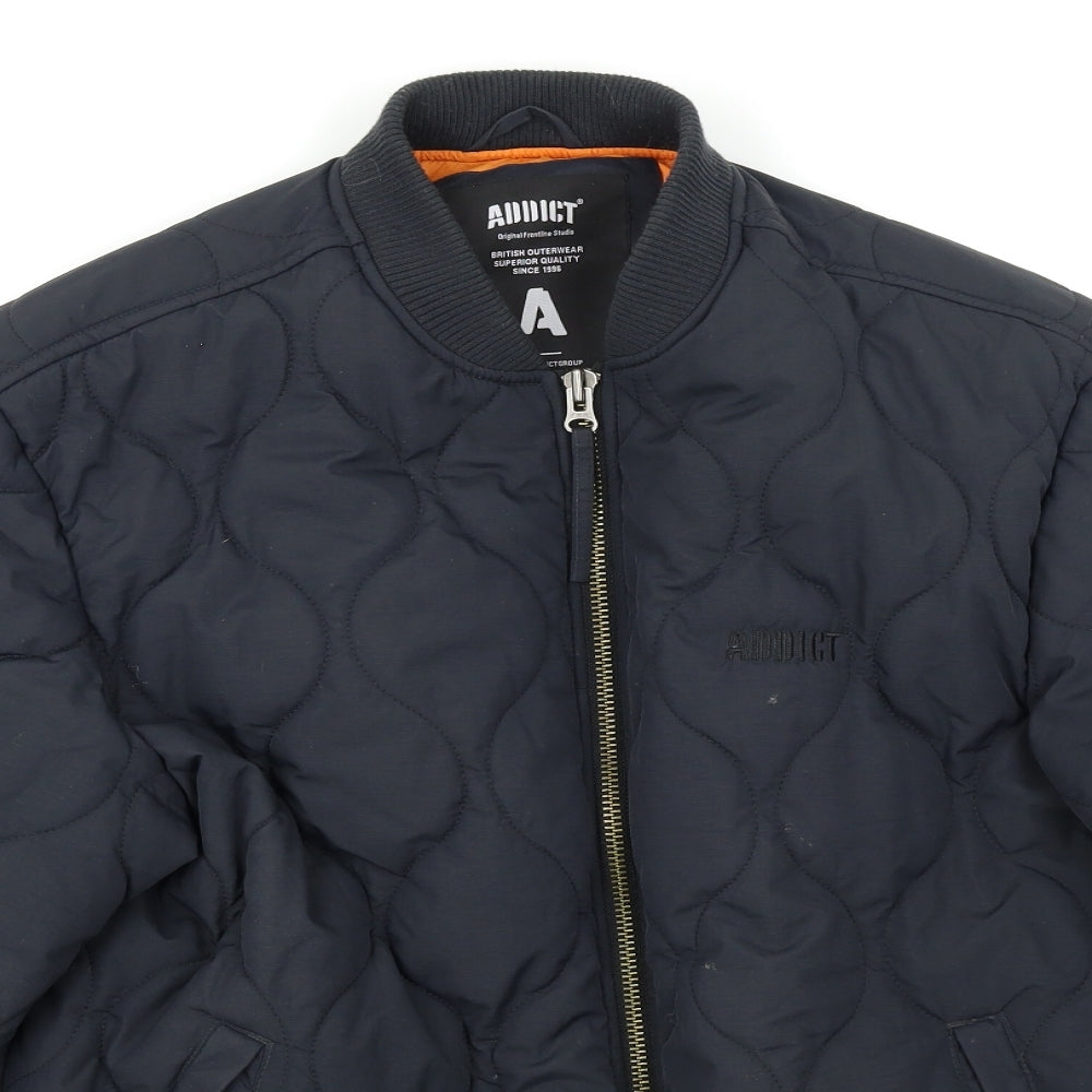 Addict Mens Black   Puffer Jacket Coat Size XL