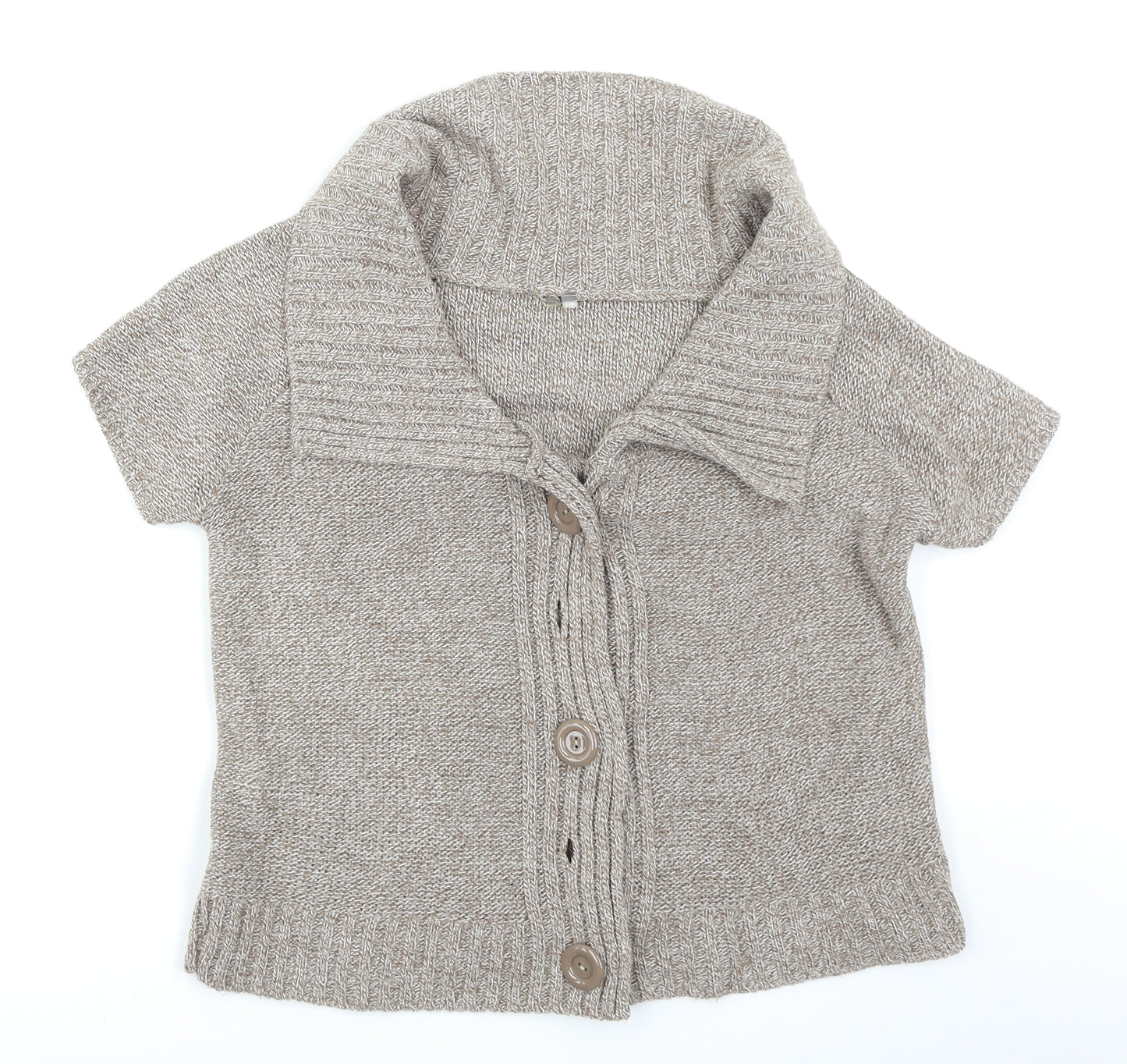 E-vie Womens Beige   Cardigan Jumper Size 14
