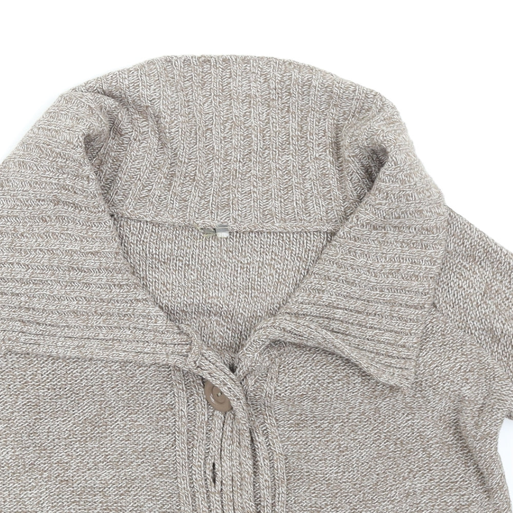 E-vie Womens Beige   Cardigan Jumper Size 14