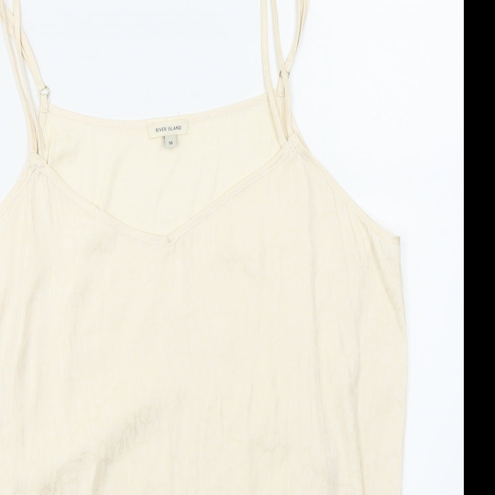 River Island Womens Beige Animal Print  Camisole Blouse Size 16
