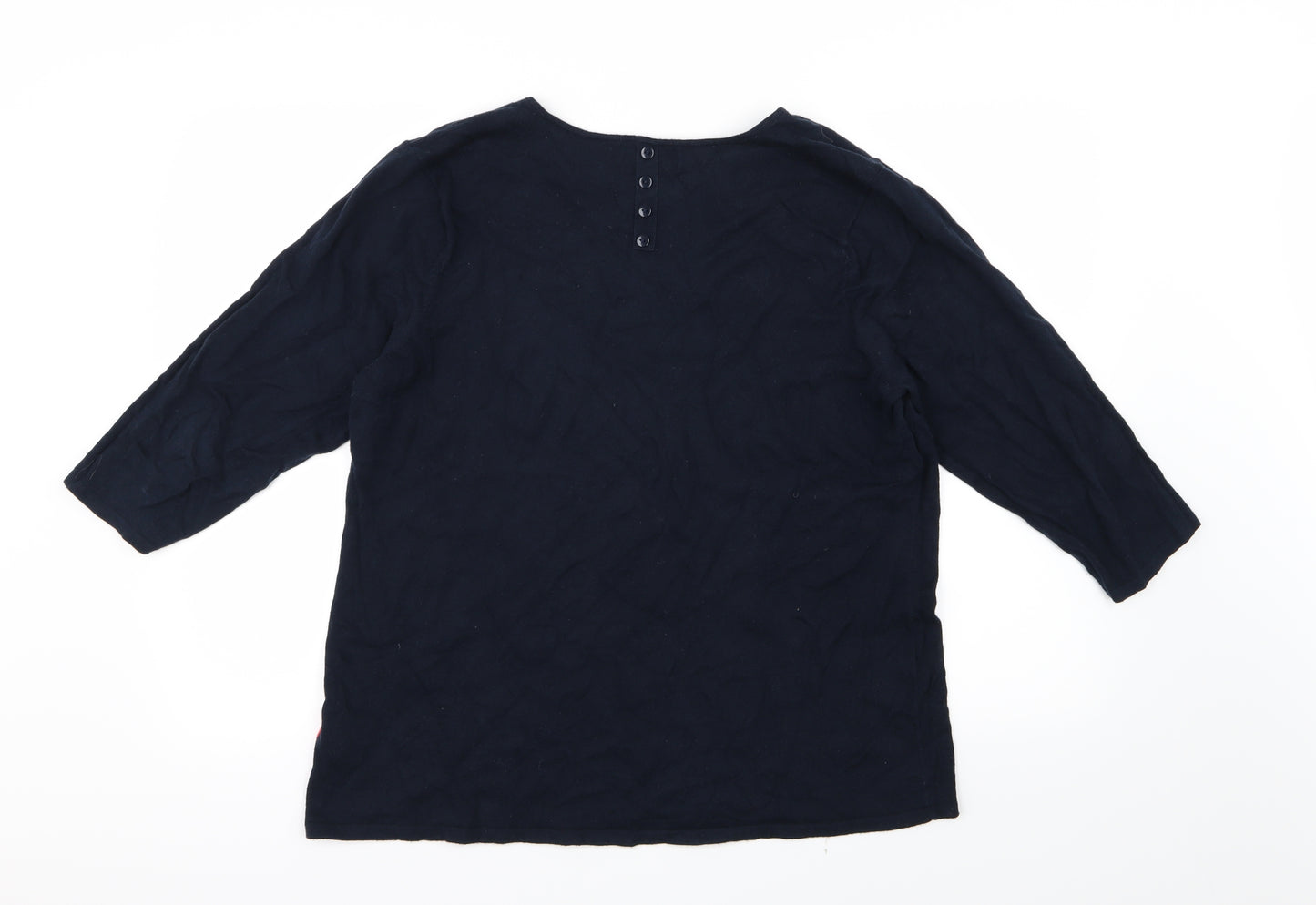 NEXT Womens Blue Geometric Knit Pullover Jumper Size 20