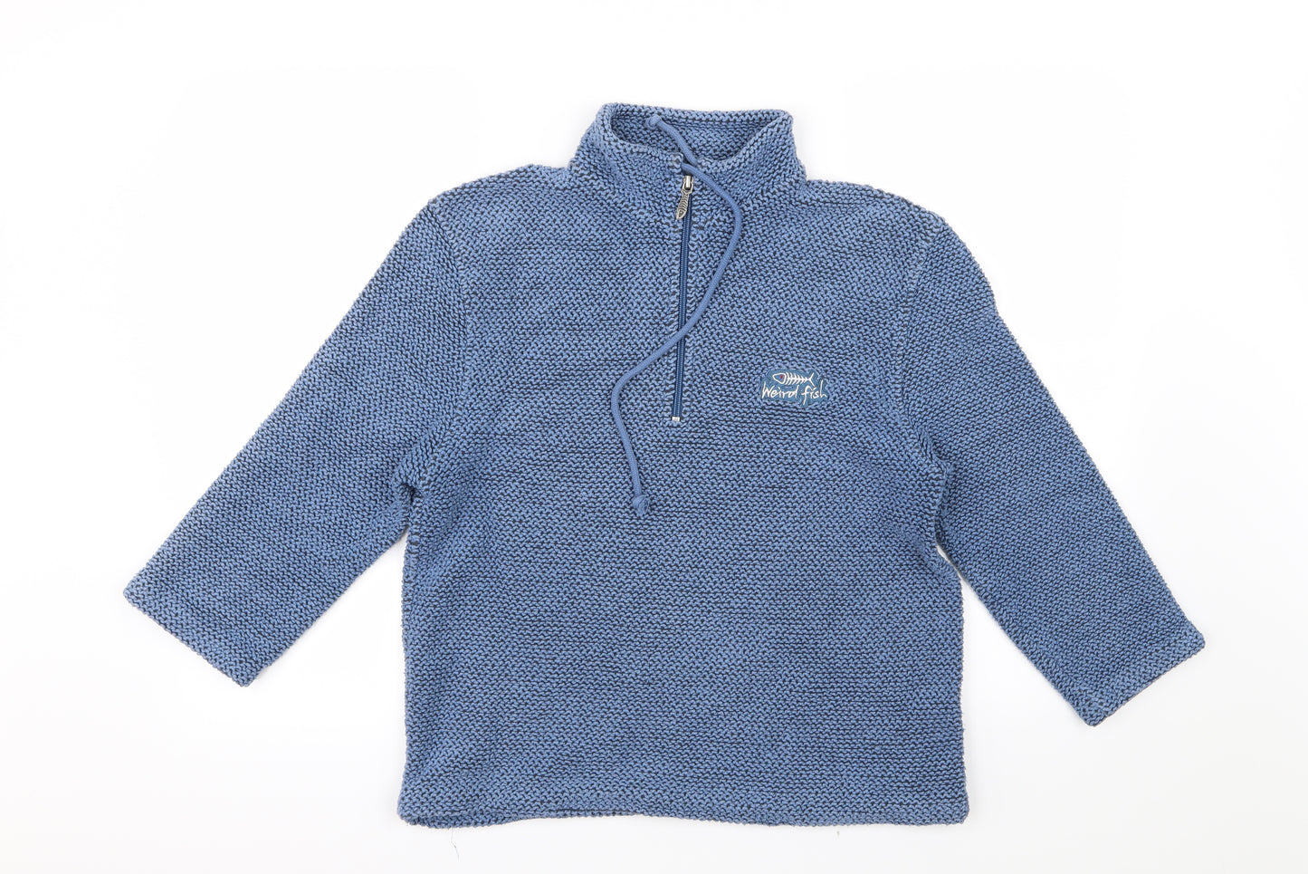 Weird Fish Womens Blue  Knit Pullover Jumper Size S