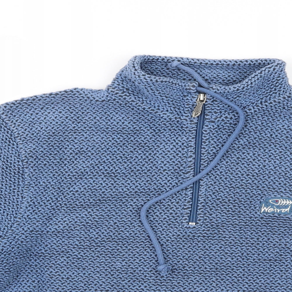 Weird Fish Womens Blue  Knit Pullover Jumper Size S