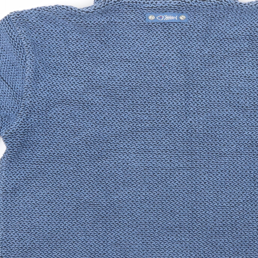 Weird Fish Womens Blue  Knit Pullover Jumper Size S