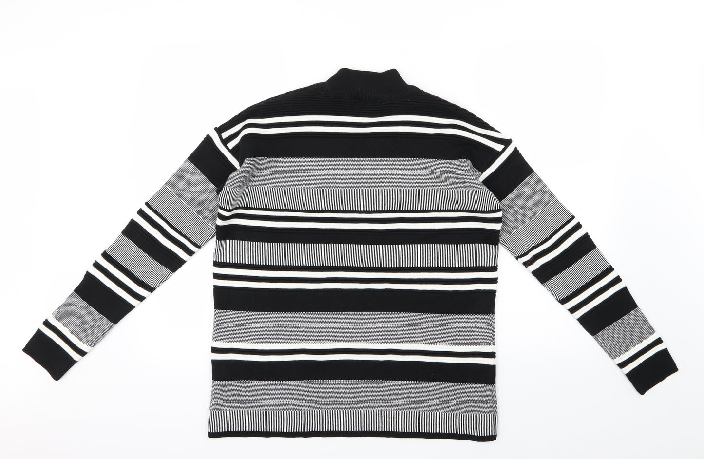 New Look Womens Black Striped Knit Pullover Jumper Size 10