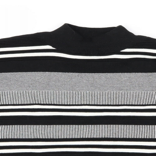 New Look Womens Black Striped Knit Pullover Jumper Size 10