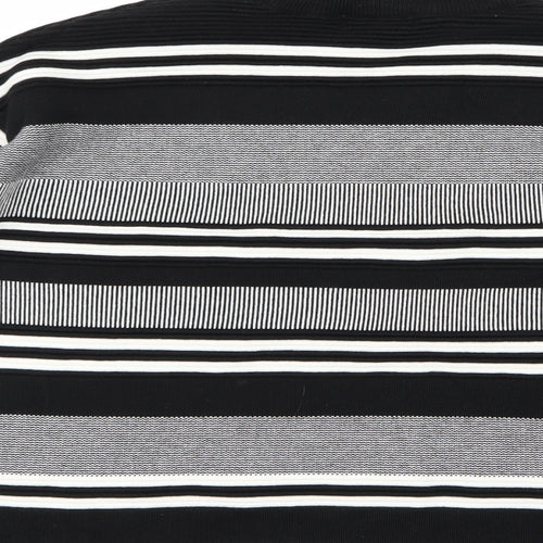 New Look Womens Black Striped Knit Pullover Jumper Size 10