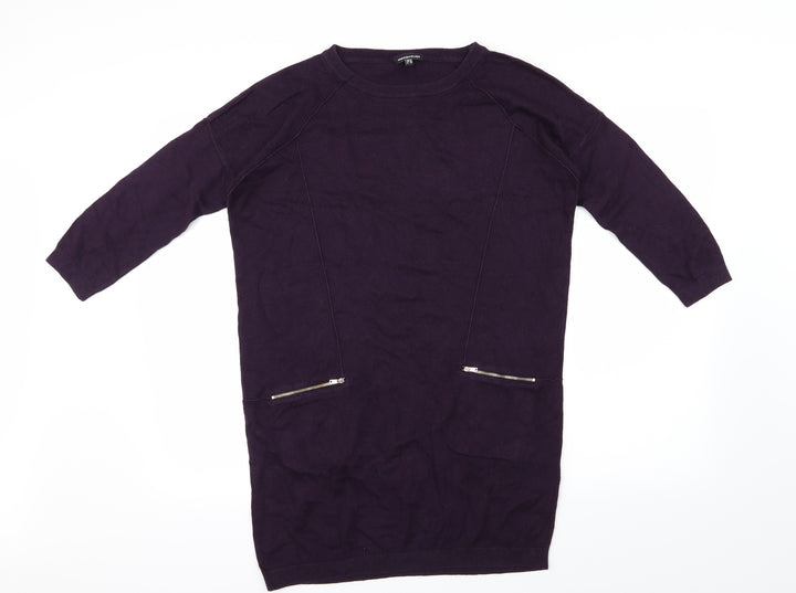 Warehouse Womens Purple Knit Pullover Jumper Size 10