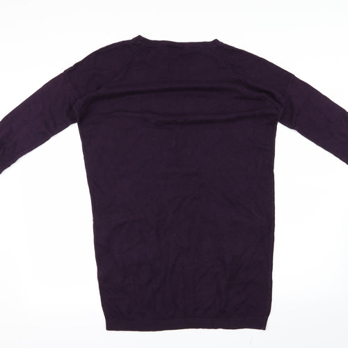 Warehouse Womens Purple  Knit Pullover Jumper Size 10