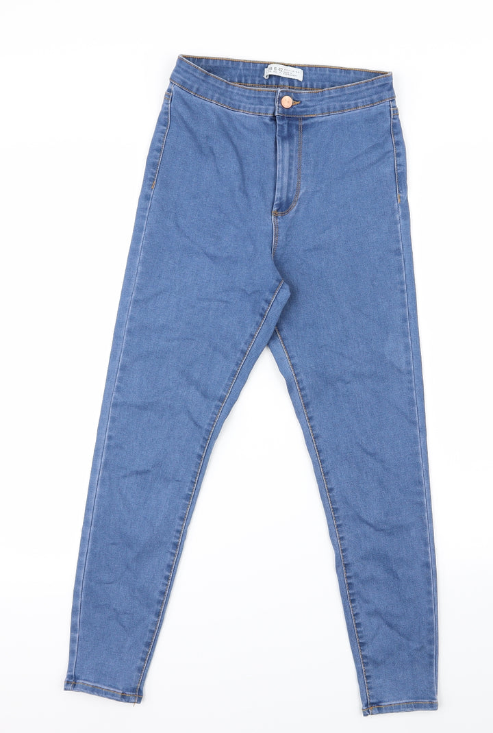 Denim Co. Womens Blue  Denim Straight Jeans Size 10 L24.5 in