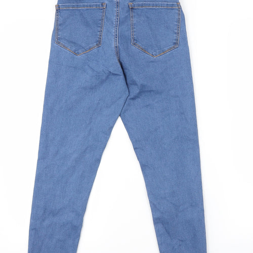 Denim Co. Womens Blue  Denim Straight Jeans Size 10 L24.5 in