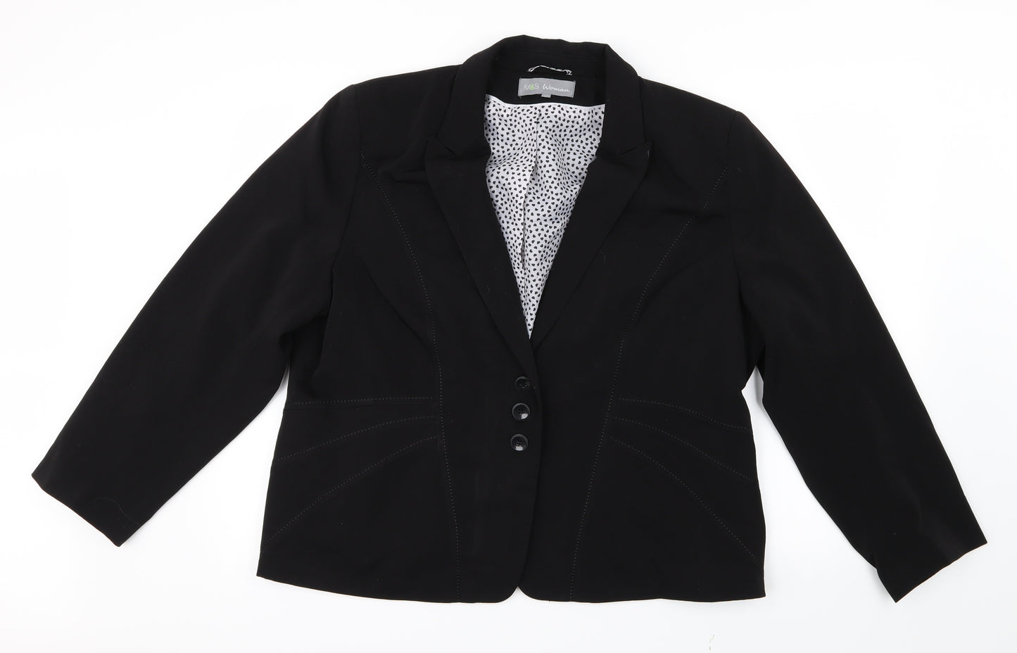 Marks and Spencer Womens Black   Jacket Blazer Size 22