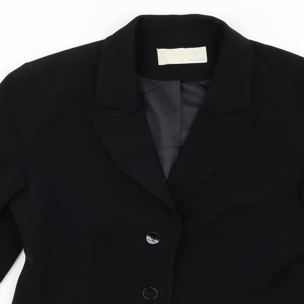 AMARANTO Womens Black   Jacket Blazer Size 12