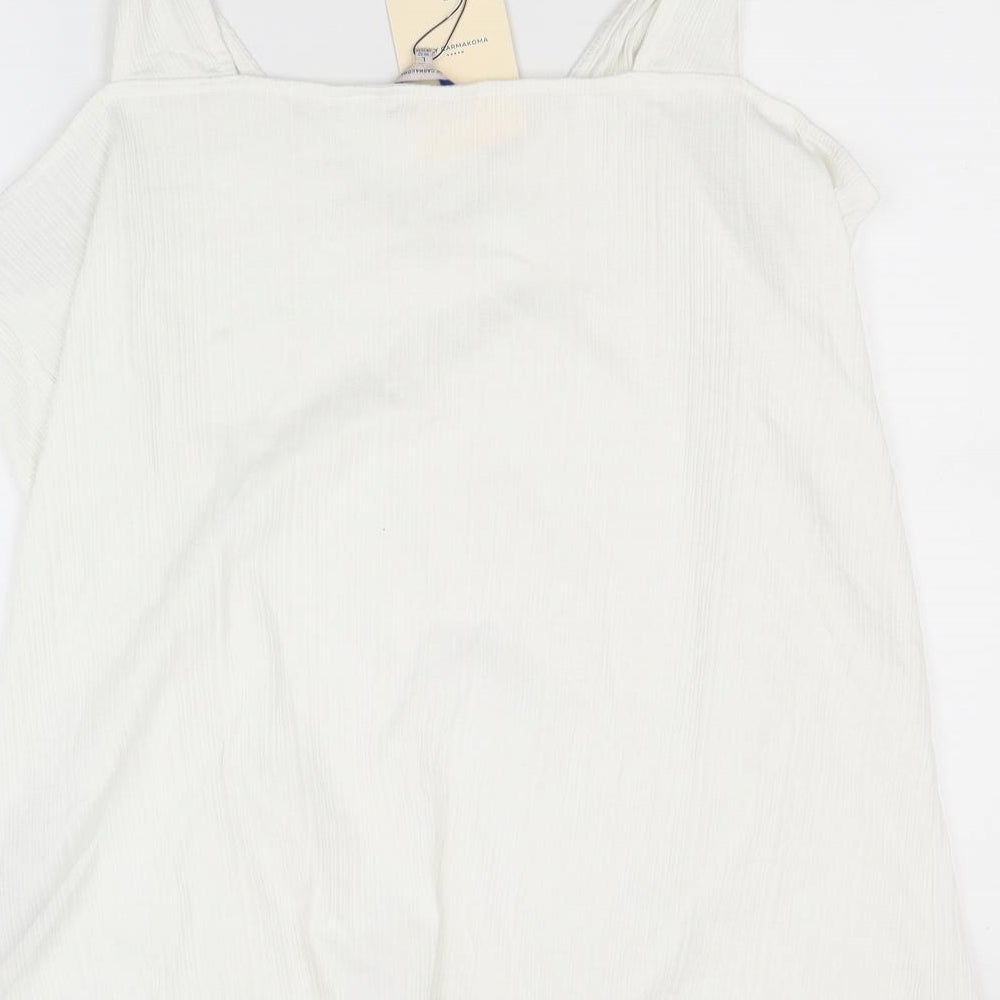 OnlyCarmakoma Womens White  Jersey Camisole Tank Size L