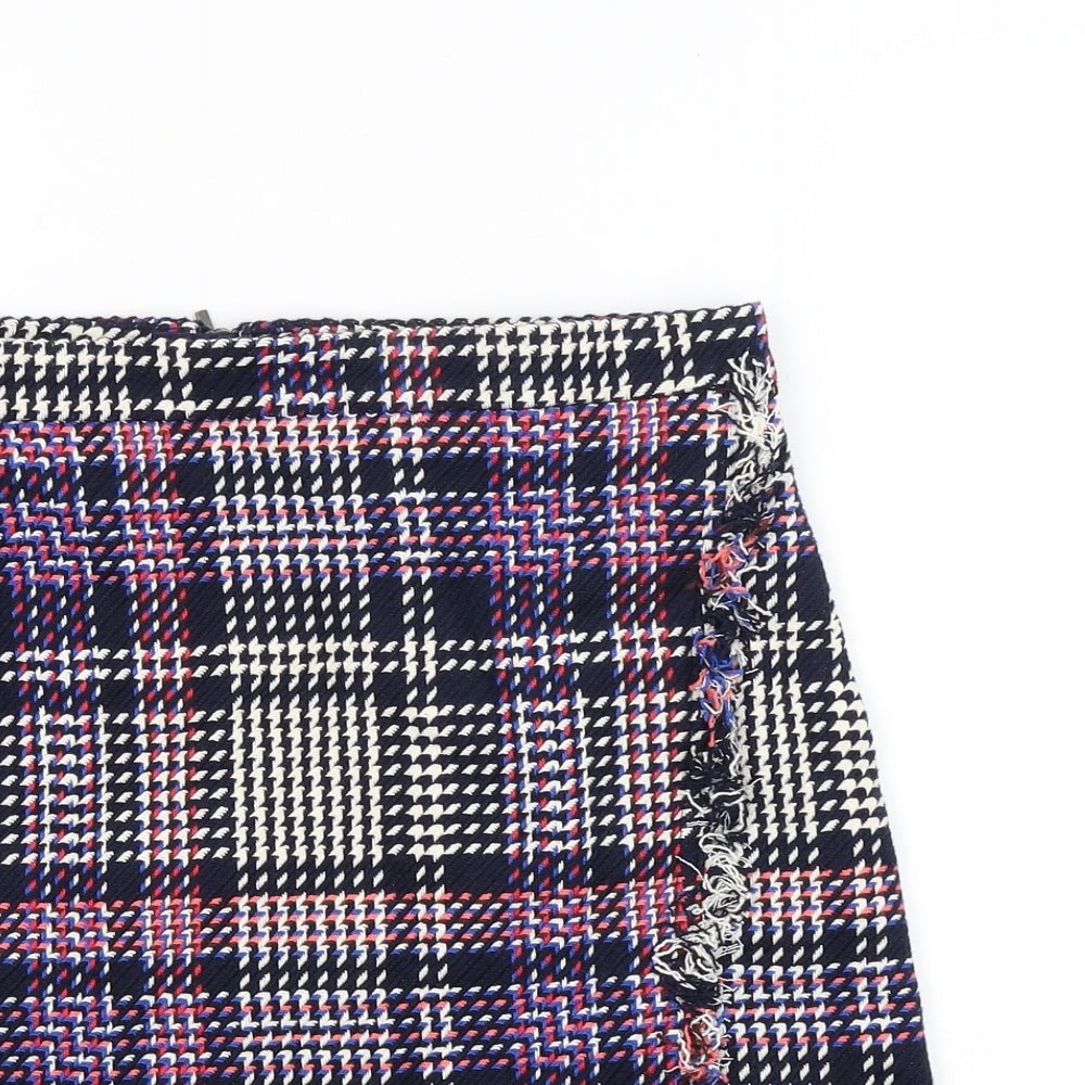 Marks and Spencer Womens Multicoloured Check Knit A-Line Skirt Size 10  - Lined