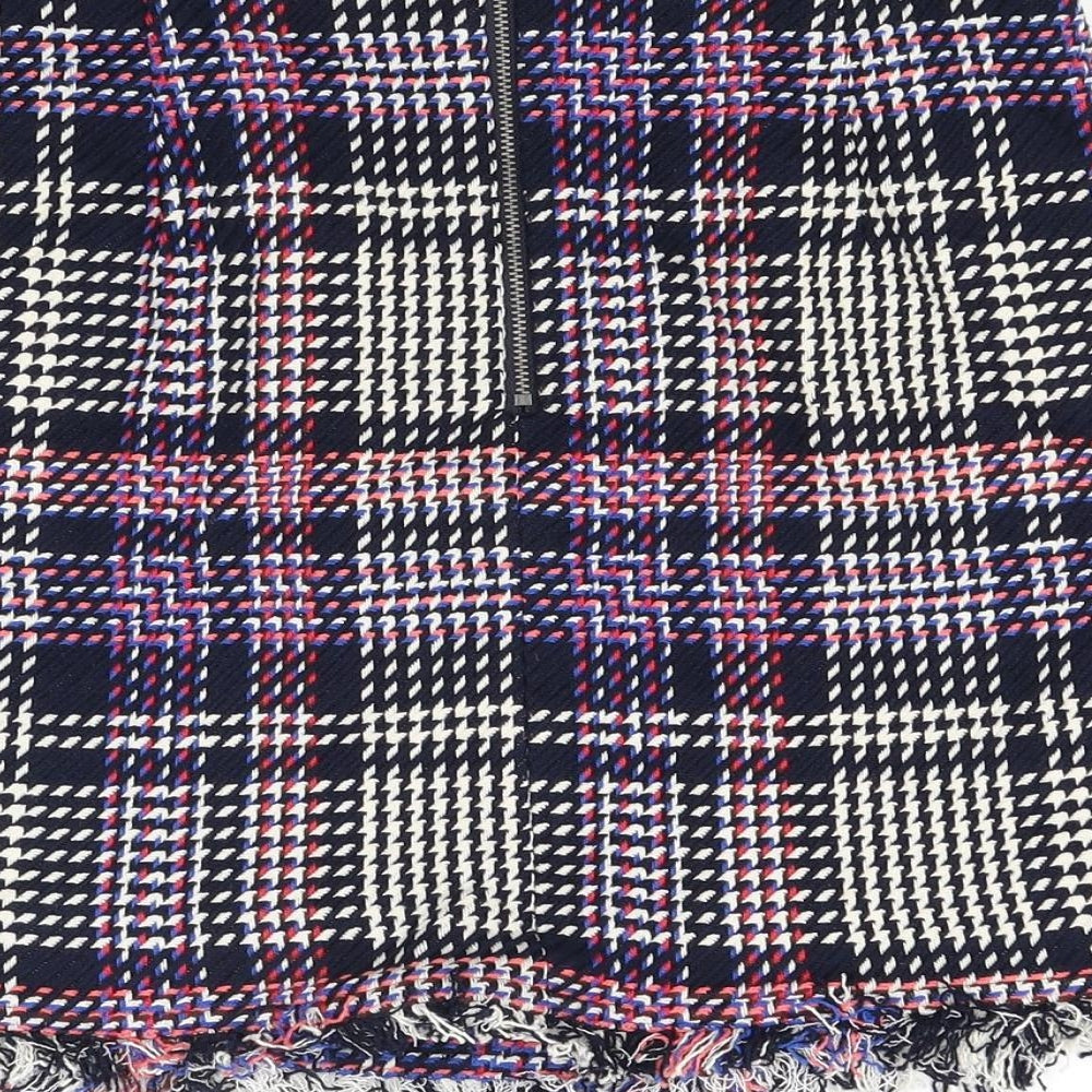 Marks and Spencer Womens Multicoloured Check Knit A-Line Skirt Size 10  - Lined