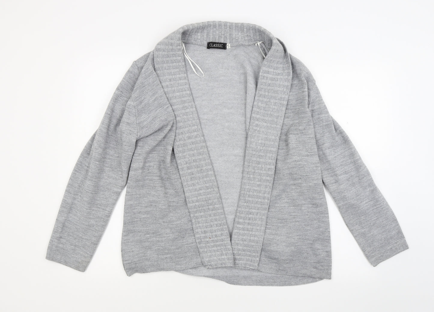 Classic Womens Grey  Knit Cardigan Jumper Size L