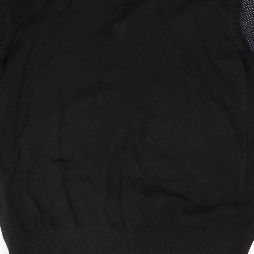 NEXT Mens Black   Pullover Jumper Size L  - Built in shirt