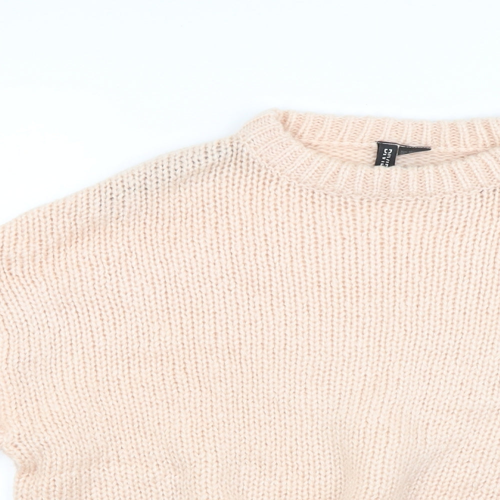 Divided Womens Pink  Knit Pullover Jumper Size M