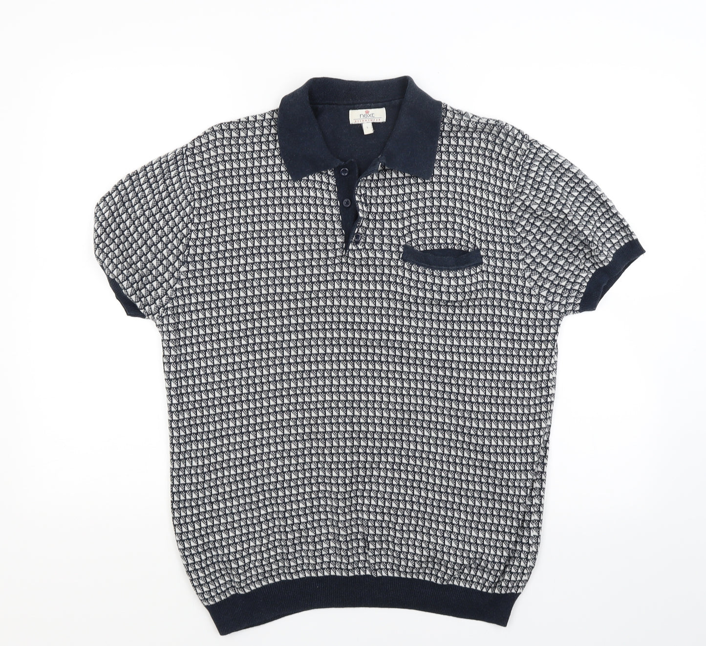 NEXT Mens Grey  Knit  Polo Size L