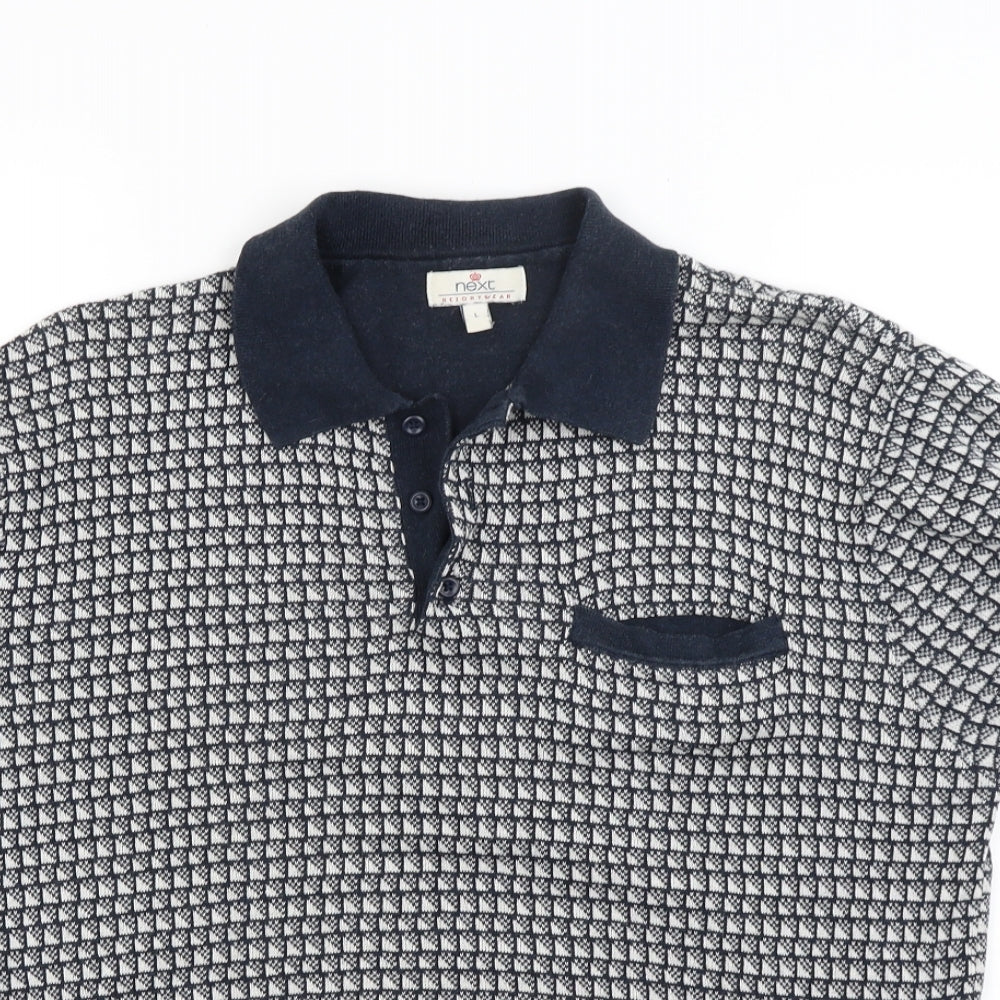 NEXT Mens Grey  Knit  Polo Size L