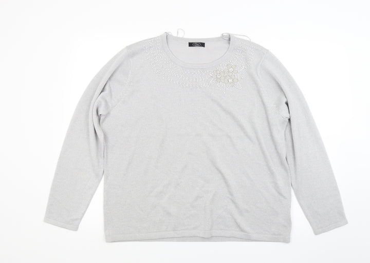 BM Womens Grey Knit Pullover Jumper Size L
