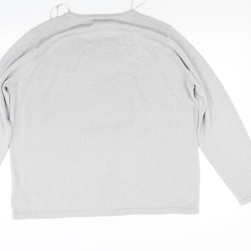BM Womens Grey  Knit Pullover Jumper Size L