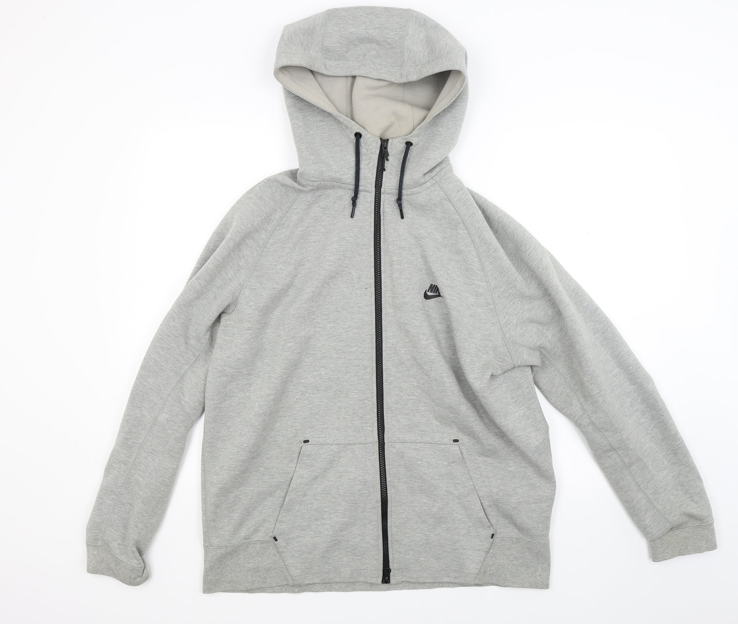 Nike Mens Grey  Jersey Full Zip Hoodie Size XL