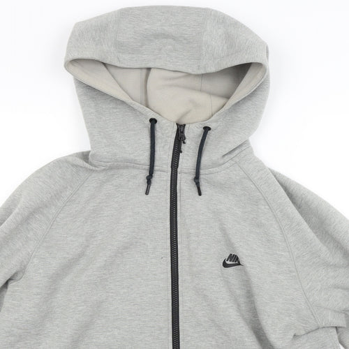 Nike Mens Grey  Jersey Full Zip Hoodie Size XL