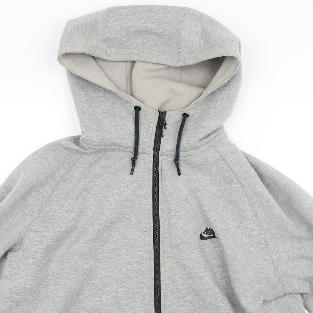 Nike Mens Grey  Jersey Full Zip Hoodie Size XL