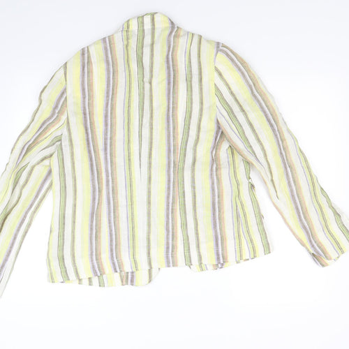 Marcona Womens Yellow Striped  Jacket Blazer Size 10
