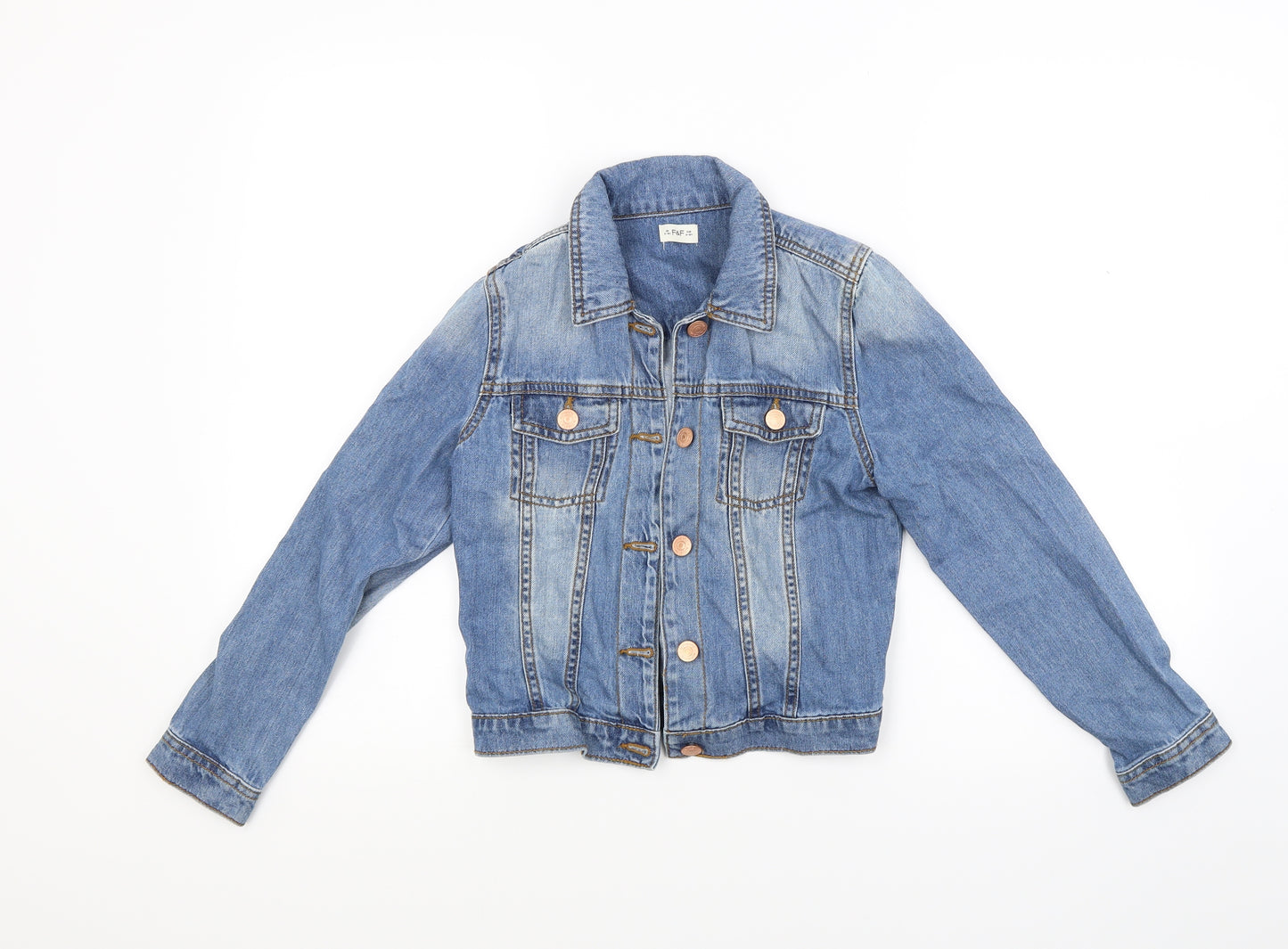 F&F Girls Blue  Denim Jacket  Size 9-10 Years