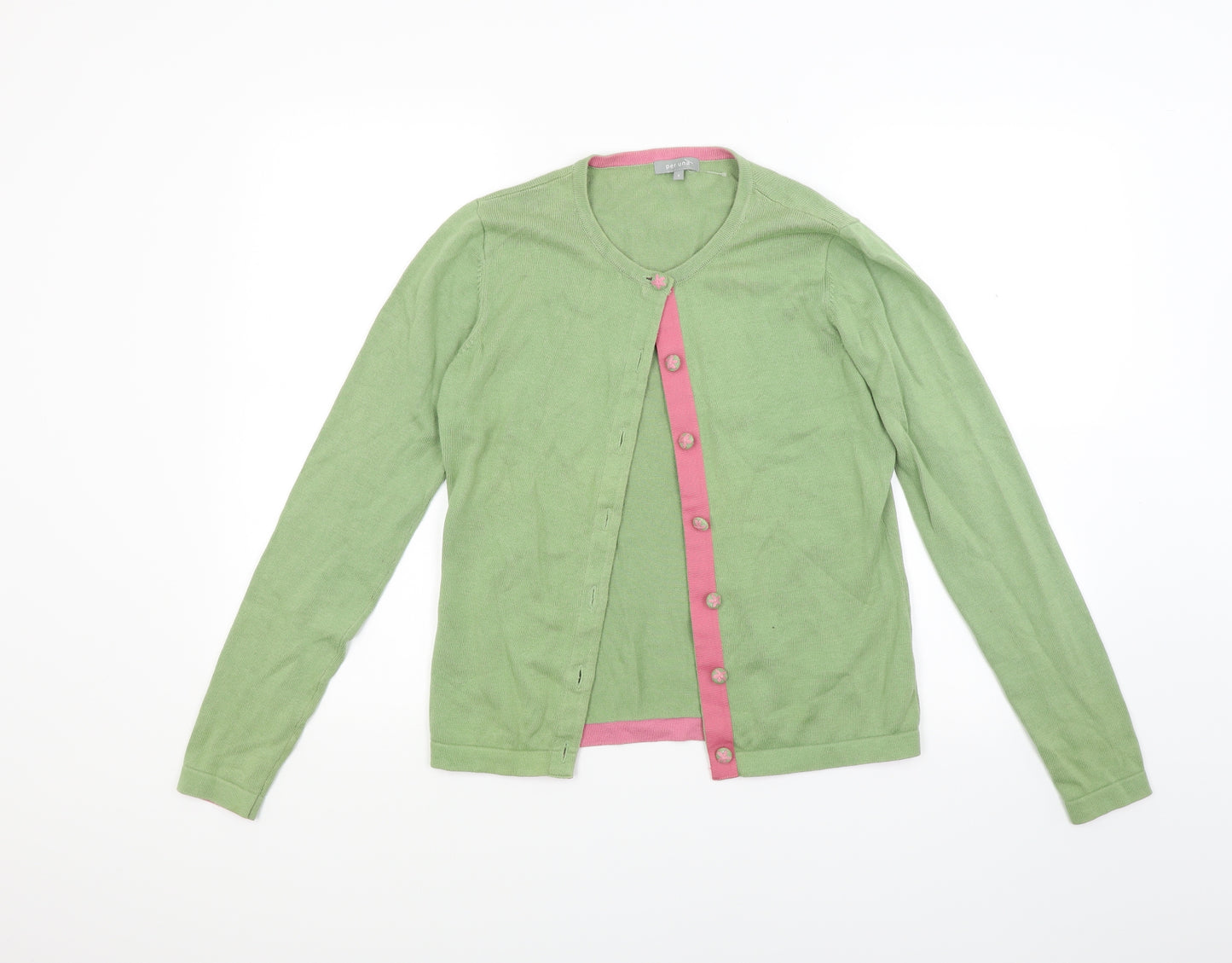 Per Una Womens Green  Knit Cardigan Jumper Size S