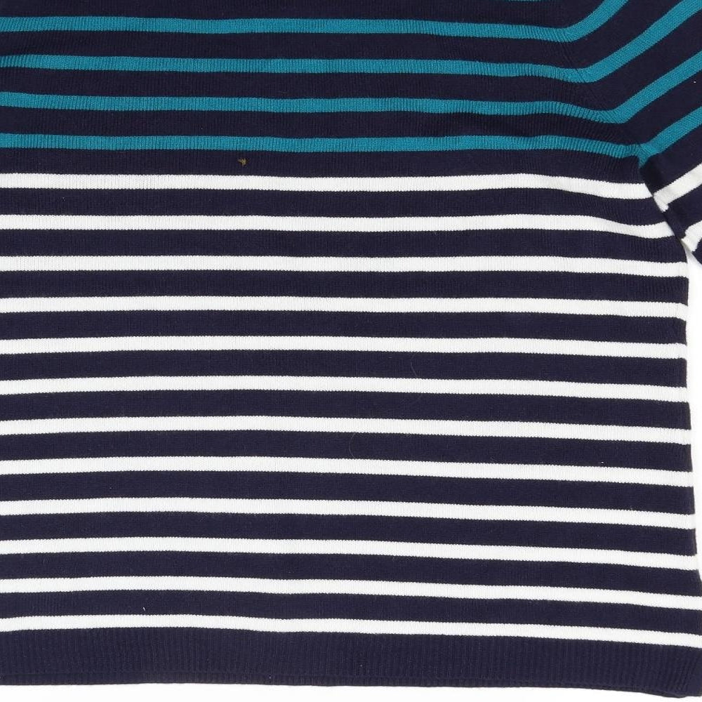 Papaya Womens Blue Striped Knit Pullover Jumper Size 14