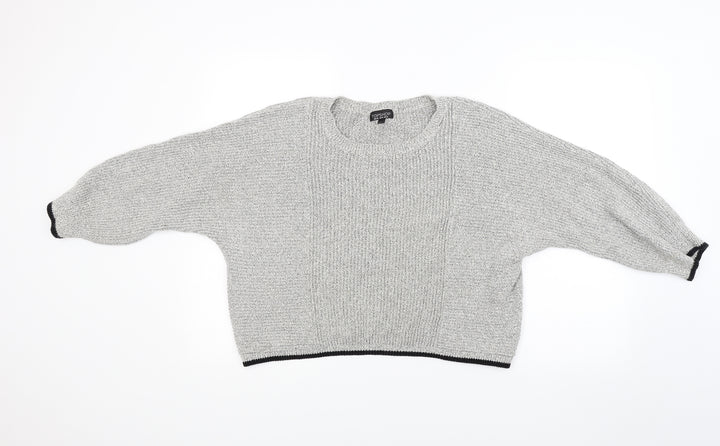 Topshop Womens Grey  Knit Pullover Jumper Size 14