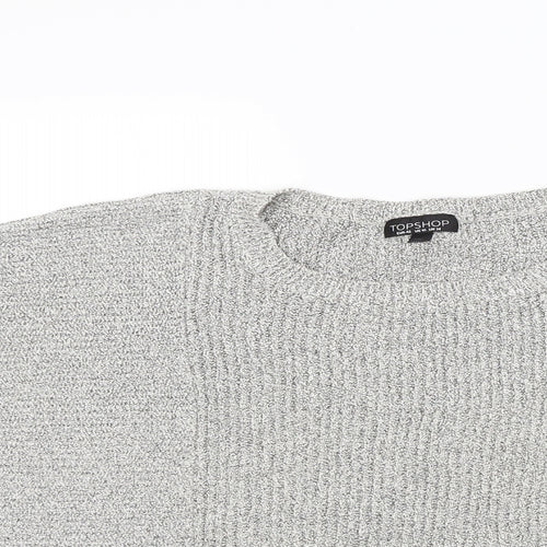 Topshop Womens Grey  Knit Pullover Jumper Size 14